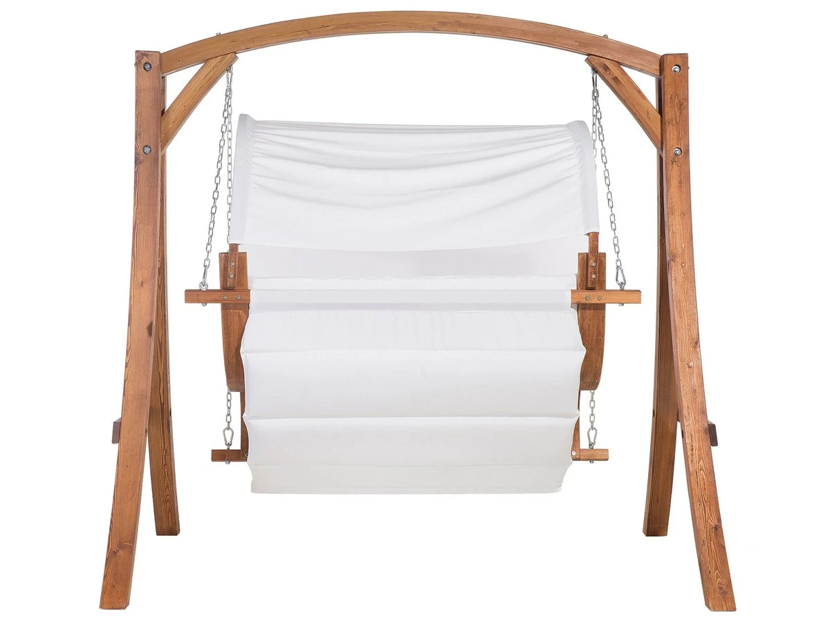 Columpio De Madera De Alerce Oscura/beige Crema APRILIA 10 Columpio De Madera De Alerce Oscura/beige Crema APRILIA - Imagen 8