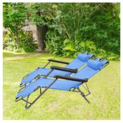 Acomoda Textil – Set De 2 Tumbonas Plegables De Metal Para Jardín. Silla Reclinable Resistente Y Duradera, Reposacabezas Extraible Y Lavable Para Camping, Terraza Y Playa. (Modelo D, Azul) -OUTSUNNY TIENDA c59ec60d766c88c3caf0323e35850863859644b5 417716be50a24b5a8d7d476ae545c55d