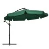 Outsunny Sombrilla De Jardín Ø293x240 Cm Parasol Excéntrico Con Rotación De 360° Manivela Base Cruzada Y Soporte De Acero Para Terraza Patio Balcón Verde
