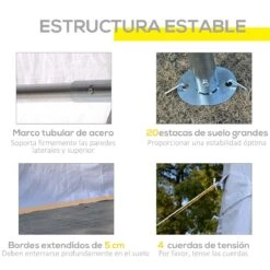 Outsunny Carpa De Jardín Cochera Gazebo 6x4m Pergola Cenador Pabellón 4 Paneles Laterales 6 Ventanas Para Fiesta Eventos Bodas Acero PE Blanco 18 Outsunny Carpa De Jardín Cochera Gazebo 6x4m Pergola Cenador Pabellón 4 Paneles Laterales 6 Ventanas Para Fiesta Eventos Bodas Acero PE Blanco -OUTSUNNY TIENDA c750c8c50f4f50e2eba28b775accaa4197bd3774 98e8d765fb1b43bbb03dbde1912e9807