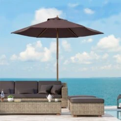 Outsunny Sombrilla Parasol De Madera Ø250x230cm Para Exterior Con 6 Varillas Sistema De Cuerda Con Fijación Desmontable Portátil Fácil De Guardar Y Transportar Café -OUTSUNNY TIENDA c7593f51e0ee380e608c6676fe056d56e2c11df5 1a4d04601d76492a94b1c67cd5098a74