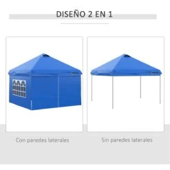 Outsunny Carpa Plegable 3x3 M Con Altura Ajustable De 3 Niveles Cenador De Jardín Con 4 Paredes Extraíbles 2 Ventanas 4 Sacos De Arena Y Bolsa De Transporte Para Camping Azul 18 Outsunny Carpa Plegable 3x3 M Con Altura Ajustable De 3 Niveles Cenador De Jardín Con 4 Paredes Extraíbles 2 Ventanas 4 Sacos De Arena Y Bolsa De Transporte Para Camping Azul -OUTSUNNY TIENDA ca5d2d2fd093a27414191df171db814745dfe31a d13895a366e3464ea5b0d2a1db54e6d5