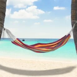 Outsunny Hamaca De Algodón Para Jardín 210x150 Cm Hamaca Colgante Portátil Carga Máx. 180 Kg Para Acampar Piscina Camping Rayas Multicolor -OUTSUNNY TIENDA cafe942de04db4447afd85bb2b2657ff3adb0609 25a4a7cccfae4b67a7bfcab47126d40f