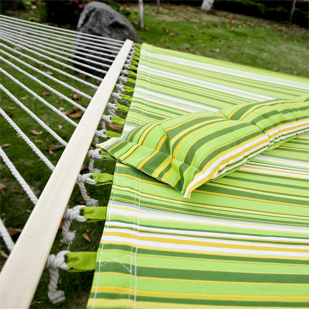 Outsunny Hamaca Colgante De Algodón Para Jardín Camping Playa Picnic Con Almohadilla 188x140cm Con Carga De 180 Kg 9 Outsunny Hamaca Colgante De Algodón Para Jardín Camping Playa Picnic Con Almohadilla 188x140cm Con Carga De 180 Kg - Imagen 7