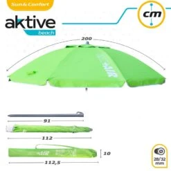Sombrilla Playa Antiviento Ø200 Cm C/mástil Reclinable Y Protección UV50 Aktive -OUTSUNNY TIENDA ccc087bdb76da7de9c5f7d90ef5de7ad6fb1110c 0a7bbe76450b45e3b43f15f4ff41d3fb