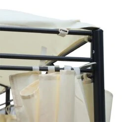 Outsunny Cenador De Jardín 4x3 M Pabellón Con 4 Paredes Laterales Y Techo Con 12 Orificios De Drenaje Marco De Metal Para Reunión Familiar Fiestas Bodas Crema -OUTSUNNY TIENDA cd5654d4df41eadf2a204e807dd7f3881b5055f3 ec34f505c91d40378bb09128e8031235