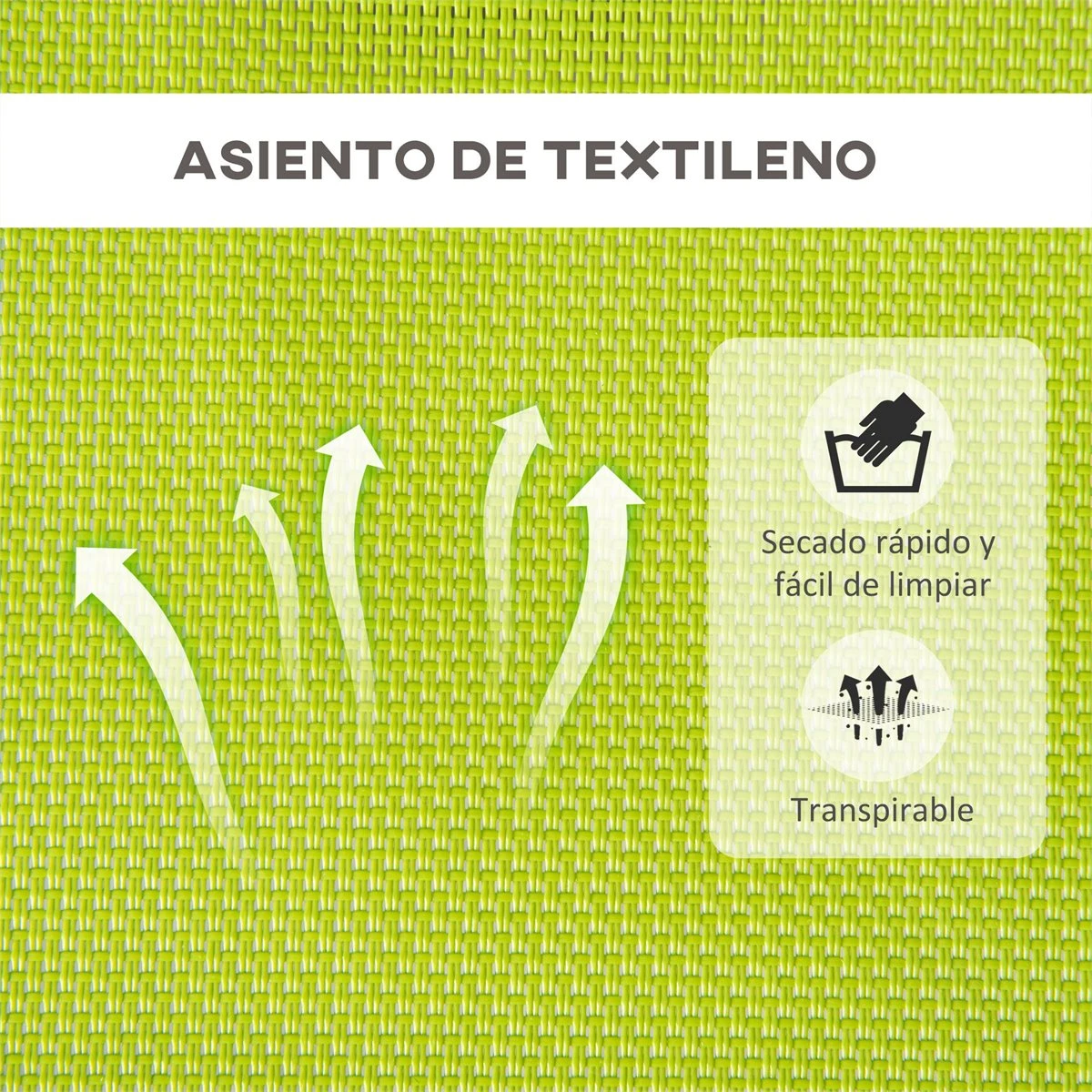 Outsunny Tumbona Mecedora De Jardín Con Reposacabezas Extraíble Sillón Tumbona Ergonómica De Exterior Plegable Tela De Texteline Para Patios Piscina Al Aire Libre 80x154x84 Cm Verde 6 Outsunny Tumbona Mecedora De Jardín Con Reposacabezas Extraíble Sillón Tumbona Ergonómica De Exterior Plegable Tela De Texteline Para Patios Piscina Al Aire Libre 80x154x84 Cm Verde - Imagen 4