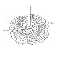 Happy Garden - Base De Sombrilla - Lote De 4 Losas Redondas Rellenables SAINT MALO -OUTSUNNY TIENDA cd95f9e0eb4a4d1f6021efd62043270fcd093d48 96ecaa942820486fb3b0fff2afd92818