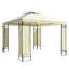 Outsunny Carpa 3x3m Con Techo Ventilador Postes De Acero Estable Para Exteriores Patio Jardín Pabellón Cenador Estructura Metálica Color Crema -OUTSUNNY TIENDA cdcb1a48914b787e4418190322fdaa1c827e7945 6d33b969abe94383987c4a91dea76ff1