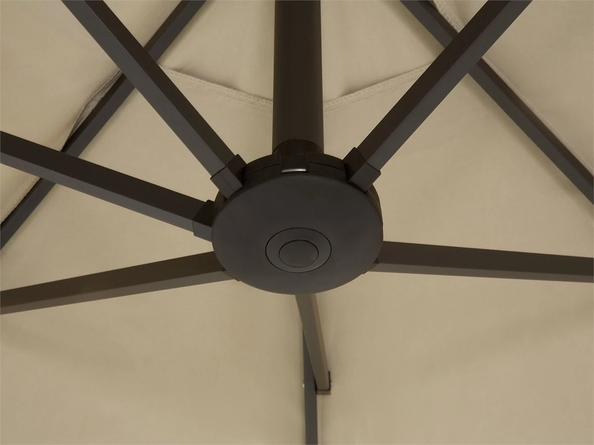 Sombrilla De Jardín Con Doble Toldo Gris Beige 460 Cm SIBILLA 10 Sombrilla De Jardín Con Doble Toldo Gris Beige 460 Cm SIBILLA - Imagen 8