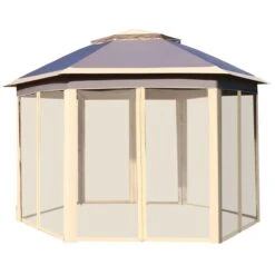 Outsunny Carpa Plegable Exterior 4,05x3,4x2,85 M Altura Ajustable Cenador De Jardín Hexagonal Con Doble Techo Mosquiteras Extraíbles Y Bolsa De Transporte Para Fiestas Beige -OUTSUNNY TIENDA ce2dcfceb9655b58f8d6c68a40bfa01201229cf9 f169ced97a894bf08e77e7cac9b9a2fa