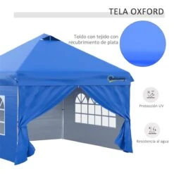 Outsunny Carpa Plegable 3x3 M Con Altura Ajustable De 3 Niveles Cenador De Jardín Con 4 Paredes Extraíbles 2 Ventanas 4 Sacos De Arena Y Bolsa De Transporte Para Camping Azul 15 Outsunny Carpa Plegable 3x3 M Con Altura Ajustable De 3 Niveles Cenador De Jardín Con 4 Paredes Extraíbles 2 Ventanas 4 Sacos De Arena Y Bolsa De Transporte Para Camping Azul -OUTSUNNY TIENDA cf16746c0c3f557d5715d91d29e13a5d9d7fd82a 3aafecf1ffe24fb09b2d14a3add8be66