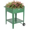 Outsunny Huerto Urbano Elevado Con Ruedas Jardinera Exterior De Acero Galvanizado 64x55x79 Cm Con Estante Y Asa Lateral Para Cultivo Plantas Flores Verduras Verde -OUTSUNNY TIENDA d0ba1e01a3a618c45bd86d1f5c596d57298e288a 280bca2eac3b439ba5ff6686b5634ece