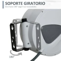DURHAND Carrete De Manguera De Aire Comprimido Automático De 15 M Conector De 1/4'' BSP Con Soporte Para Pared Giratorio 180° Diámetro Interno 3/8'' (9,5x15 Mm) Gris -OUTSUNNY TIENDA d105ca6105dd32dd3018e677e870ffcdb19518f3 e4f6779c22e145eb85f690ee6abbd602
