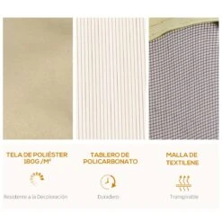 Outsunny Cenador De Jardín 3x3 M Marco De Aluminio Con Doble Techo De Policarbonato Y 4 Cortinas 4 Mosquiteras Con Cremallera Para Exterior Fiestas Beige Y Negro -OUTSUNNY TIENDA d1e8ea5dbb39898dc9c19676554714eec66de391 79650fab20c142eba4e8b92d2041bf7e