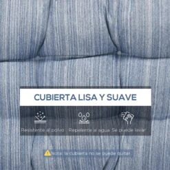 Outsunny Cojín Para Banco De 2 Plazas 110x48x8 Cm Cojín Rectangular Para Interiores Y Exteriores Lavable Con 8 Puntadas Y Asiento Cómodo Para Sillas Sofás Azul -OUTSUNNY TIENDA d370030c34e36da38e2626dab113771dc1087909 8c9af3f9ce71424ebbf8ad61ed362c6c