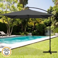 Parasol Excéntrico Banana 300x300x250 Cm Antracita Mástil Acero Aktive -OUTSUNNY TIENDA d3c098ee57aa204062cbb407759be23c4d6b427d 15102977257c4f1c9e80be0164bbae17