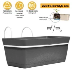 3 Jardineras L 22 Cm Con Ganchos, De Polipropileno 8 3 Jardineras L 22 Cm Con Ganchos, De Polipropileno -OUTSUNNY TIENDA d3d3aee6ac93b9429aec56f51627d7f4663c2d00 35ef876c789e4a9b9041d1042c6cbf77