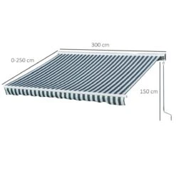Outsunny Toldo Eléctrico Retráctil Con Función Manual Con Manivela Y Mando A Distancia 300x250 Cm Para Ventanas Puertas De Rayas Verde Y Blanco -OUTSUNNY TIENDA d569818c6f7024791145d4572ea10a6064dcad1d 46b5c6533c2a45dc857935fc563084d5