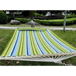 Outsunny Hamaca Colgante De Jardín Para 2 Personas Hamaca Ecológico Para Camping Con Almohada Carga De 180 Kg Rayas Azules Y Verdes 3,4x1,4m 23 Outsunny Hamaca Colgante De Jardín Para 2 Personas Hamaca Ecológico Para Camping Con Almohada Carga De 180 Kg Rayas Azules Y Verdes 3,4x1,4m -OUTSUNNY TIENDA d5afb4ebea4fc6e877c3eda2d4377a24ffb6071f d0c8118b423e46bab189935bae68d055