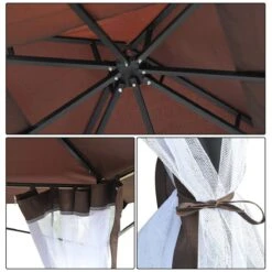 Outsunny Cenador De Jardín 3x3m Pabellón Con Doble Techo Y Mosquiteras Laterales Con Cremallera Buena Ventilación Para Terraza Eventos Fiestas Bodas Marrón Y Blanco 18 Outsunny Cenador De Jardín 3x3m Pabellón Con Doble Techo Y Mosquiteras Laterales Con Cremallera Buena Ventilación Para Terraza Eventos Fiestas Bodas Marrón Y Blanco -OUTSUNNY TIENDA d61286643abf8208037ad46ca70dfcdc74da1c0e 1480e98c846d4209b02e8395d5840fdb