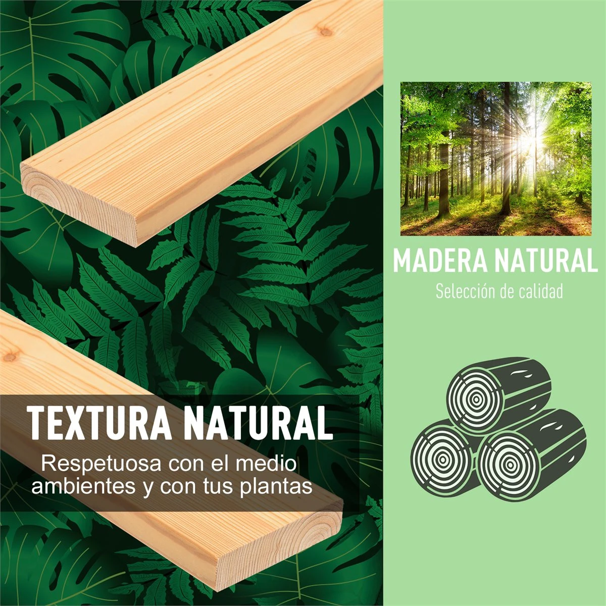 Outsunny Huerto Urbano De Madera 100x70x80 Cm Mesa De Cultivo Para Plantas Flores Hortalizas Con Patas Elevadas 4 Orificios De Drenaje Y Tela Geotextil 10 Outsunny Huerto Urbano De Madera 100x70x80 Cm Mesa De Cultivo Para Plantas Flores Hortalizas Con Patas Elevadas 4 Orificios De Drenaje Y Tela Geotextil - Imagen 8