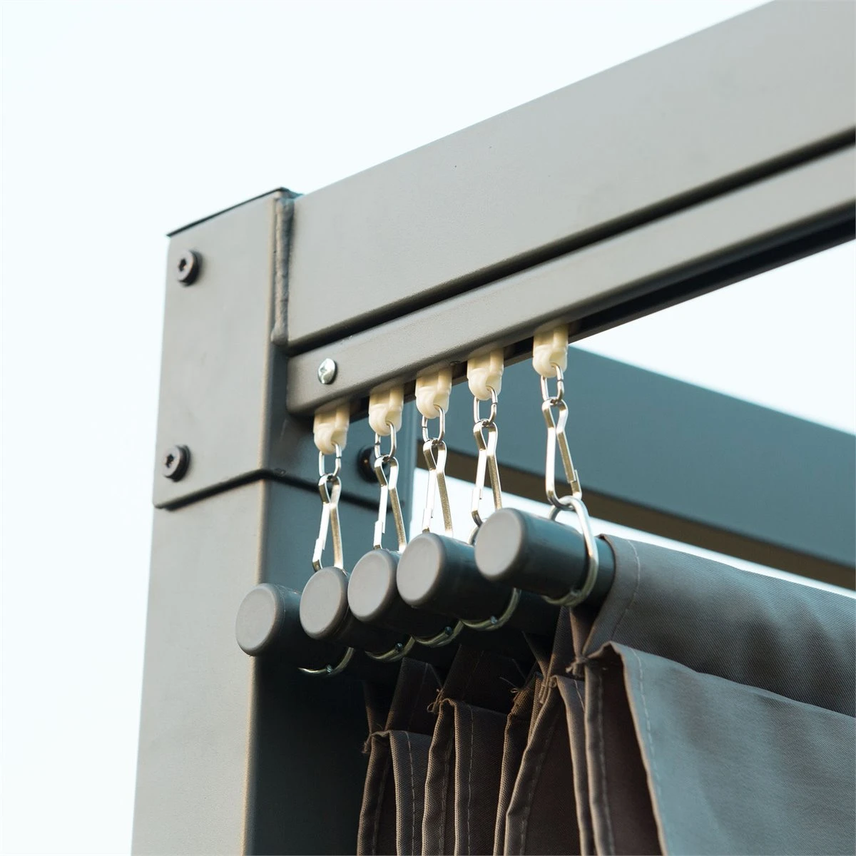 Outsunny Pérgola 3x2 M Cenador De Jardín Con Techo Retráctil De Poliéster Con Recubrimiento Resistente Para Celebraciones Fiestas Bodas Gris 9 Outsunny Pérgola 3x2 M Cenador De Jardín Con Techo Retráctil De Poliéster Con Recubrimiento Resistente Para Celebraciones Fiestas Bodas Gris - Imagen 7