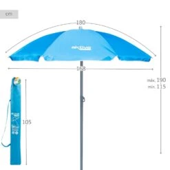 Sombrilla De Playa Ø180 Cm Inclinable C/protección UV50 Aktive -OUTSUNNY TIENDA d747c717c7c90de0c3e887667717356dce449336 f6053d1e4eb3452db5120b5487eec21c