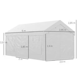 Outsunny Carpa De Jardín 6x3 M Carpa Para Fiestas Cenador De Exterior Con 3 Puertas Extraíbles Ventanas De Malla Enrollables Para Terraza Bodas Eventos Blanco -OUTSUNNY TIENDA d75161a7af9cd45951c64d43b4972c3773d3bac7 d10e9e98782e4103a708be8e728abe68