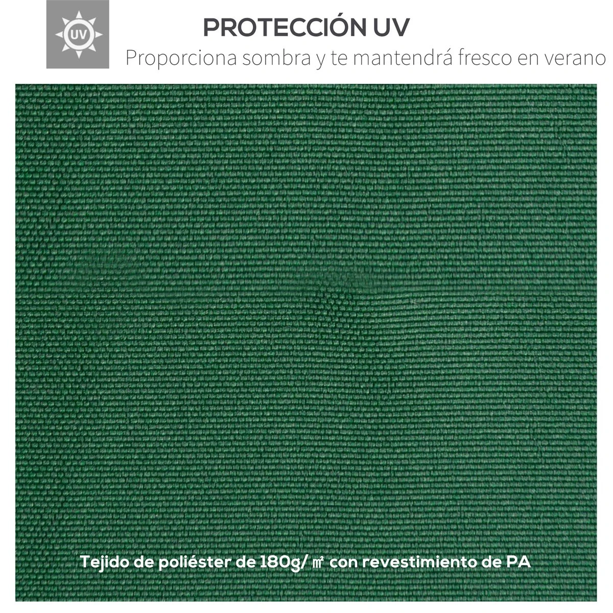 Outsunny Techo De Repuesto 2,98x2,95m Para Cenador De Jardín Cubierta De Repuesto De Gazebo Pabellón Exterior Con 8 Orificios De Drenaje Y Ventilación Verde 6 Outsunny Techo De Repuesto 2,98x2,95m Para Cenador De Jardín Cubierta De Repuesto De Gazebo Pabellón Exterior Con 8 Orificios De Drenaje Y Ventilación Verde - Imagen 4