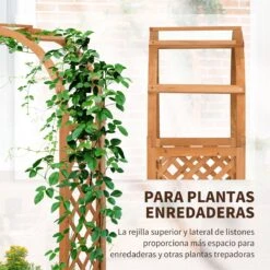 Outsunny Jardinera Enrejado Con Arco Macetero Con Soporte Para Trepadoras Cultivos Plantas Flores Decoración En Jardín Terraza Balcón 83x36x152 Cm Natural -OUTSUNNY TIENDA daa5a3047e6f0eaddd91d0d50176872b01cbba03 e81cdc1e21924a75b40cd7ca0de7625a