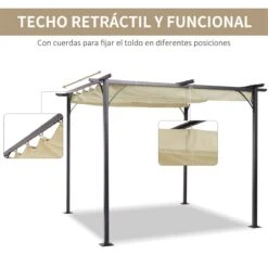 Outsunny Pérgola De Metal 3x3m Gazebo Cenador Para Jardín Patio O Terraza Con Techo Retráctil Tela Poliéster Resistente Al Agua Y UV 15 Outsunny Pérgola De Metal 3x3m Gazebo Cenador Para Jardín Patio O Terraza Con Techo Retráctil Tela Poliéster Resistente Al Agua Y UV -OUTSUNNY TIENDA db1458791f696c42f618e66b213dab2b241e12b8 0c5cf55cdf0d409989dc1616e7d98191