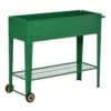 Outsunny Huerto Urbano Jardinera Elevada De Metal Cama De Jardín Con Ruedas Asa Lateral Y Estante Inferior Para Cultivo Plantas Hortalizas Flores 104x39x80 Cm Verde -OUTSUNNY TIENDA db942a52c69f43f21f6227273aae42deded7fde8 a5924207757e4a8b8cb6b57ce3915e0f