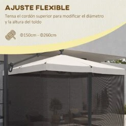 Outsunny Mosquitera Para Sombrilla Mosquitera Para Aire Libre Para Paraguas 300x300x240 Cm Red Para Sombrilla De Malla De Patio Con Cremallera Negro -OUTSUNNY TIENDA dbdce4536cd06e1fdd4851079123c89df1211519 b198f6e6fdeb42038f181f3f0cc059fa