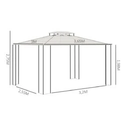 Outsunny Cenador De Jardín 3,6x3 M Pabellón Para Exterior Con Techo De Policarbonato Y Estructura De Acero Aluminio Protección Solar Para Fiestas Eventos Marrón -OUTSUNNY TIENDA dcd4a95e8252683b754224147e05f175943d173c 2401bd5366c8421783996bfc15dba4bf