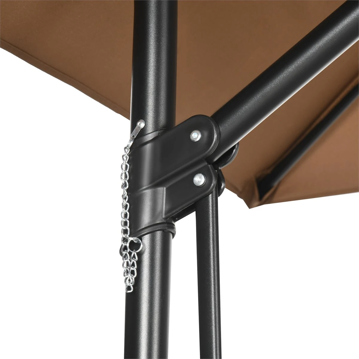 Outsunny Sombrilla Voladizo De Jardín Ø295x245 Cm Parasol Excéntrico Manivela Manual Con 6 Varillas De Metal Ventilación Y Base Cruzada Para Patio Terraza Exterior Marrón 9 Outsunny Sombrilla Voladizo De Jardín Ø295x245 Cm Parasol Excéntrico Manivela Manual Con 6 Varillas De Metal Ventilación Y Base Cruzada Para Patio Terraza Exterior Marrón - Imagen 7