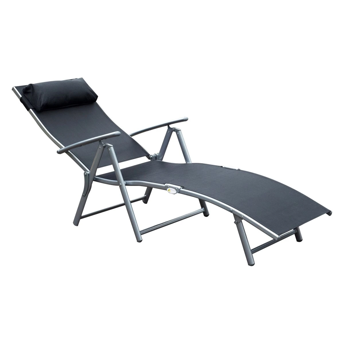 Outsunny Tumbona Plegable Respaldo Ajustable A 7 Niveles Con Almohada Texteline Resistente Relax En Exterior Piscina Terraza Camping 137x63.5x100.5cm Acero 10 Outsunny Tumbona Plegable Respaldo Ajustable A 7 Niveles Con Almohada Texteline Resistente Relax En Exterior Piscina Terraza Camping 137x63.5x100.5cm Acero - Imagen 8