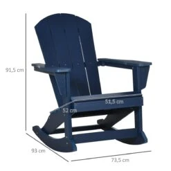 Outsunny Silla Mecedora De Jardín Mecedora Para Exterior De Estilo Adirondack De HDPE Para Balcón Terraza Patio Carga 120 Kg 73,5x93x91,5 Cm Azul Oscuro -OUTSUNNY TIENDA de782ee6165163740113dfbae509a60a2c4ba1ff 045c3ca9c146474cbf7f297d1209a030