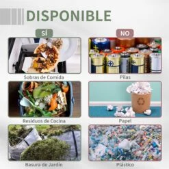 Outsunny Compostador De Tambor Giratorio Con Capacidad 160 Litros De Doble Cámara Y Ventilación Marco De Acero Para Residuos Orgánicos De Jardín 71x64x96cm Negro -OUTSUNNY TIENDA de871047c292a46aa50f522baadbd30c0dd6751d af6ee197c4e248a183f92901c4116bdc