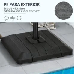Outsunny Pesos De Base De Sombrilla En Voladizo De 4 Piezas Soporte De Parasol De Patio Rellenable De Agua De 100 Kg O Arena De 135 Kg Para Base Cruzada 98x98x18,5 Cm Negro 17 Outsunny Pesos De Base De Sombrilla En Voladizo De 4 Piezas Soporte De Parasol De Patio Rellenable De Agua De 100 Kg O Arena De 135 Kg Para Base Cruzada 98x98x18,5 Cm Negro -OUTSUNNY TIENDA dec3d21b8a668b494d3514faa9f74b17f58b5787 9a0c75ab40954ccd8c5fb8bda9c71c5e