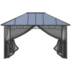 Outsunny Cenador De Jardín 4x3 M Aluminio Pabellón Para Exterior Con Techo De Policarbonato Y 4 Mosquiteras Laterales Con Cremalleras Para Fiestas Eventos Gris -OUTSUNNY TIENDA e18f1ce00fbe7f162b6ee053538c6dab67f50cea 460d09004ebb4e0b944b09ca1c49161f