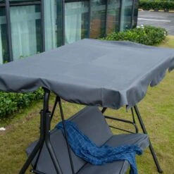 Outsunny Columpio Balancín De Jardín Exterior De 3 Plazas Con Cojín Techo Ajustable Y Marco De Acero Para Balcón Terraza Patio Carga Máx. 200 Kg 172x110x153 Cm Gris -OUTSUNNY TIENDA e1ebdee67f811fddd8696ab12c18d023d9c64b14 e506ce4f28a84e38b6c8f417062df539