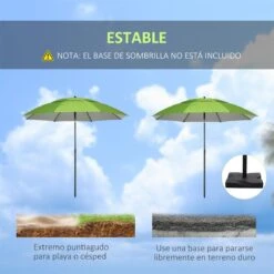 Outsunny Sombrilla De Playa Ø185x205 Cm Parasol Para Terraza Con Techo Doble Ángulo Ajustable Protección UV30+ 8 Varillas De Acero Y Bolsa De Transporte Verde 17 Outsunny Sombrilla De Playa Ø185x205 Cm Parasol Para Terraza Con Techo Doble Ángulo Ajustable Protección UV30+ 8 Varillas De Acero Y Bolsa De Transporte Verde -OUTSUNNY TIENDA e3811d8b30b9bcc6190a9581f3398ade0755ece2 53fe104495014c12a8d1c04688950d79
