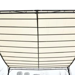 Outsunny Pérgola De Jardín 4x3 M Cenador Montado En Pared Con Toldo Y 4 Orificios De Drenaje Marco De Metal Y Poliéster 180 G/m² Para Patio Terraza Crema -OUTSUNNY TIENDA e3abc766f67c86036e0d092a8542d55c4ad1991c 47f64189025f4324822dc5f96028c250