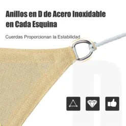 Outsunny - Toldo Vela Cuadrado (varios Tamaños Y Colores), Tamaño 3x3m, Color Arena 13 Outsunny - Toldo Vela Cuadrado (varios Tamaños Y Colores), Tamaño 3x3m, Color Arena -OUTSUNNY TIENDA e4175b4f707c363d4f1a2a1a556a85ed672071f1 5e4428a7e2df434a8de32f2a07e0bf6f