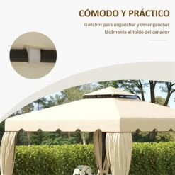 Outsunny Techo De Repuesto Para Cenador Con Doble Techo 2,96x2,96 M Cubierta De Repuesto Para Pabellón Gazebo Exterior Con 8 Orificios De Drenaje Beige -OUTSUNNY TIENDA e44f5ece233e63d758b7b0bc5f3a988a85dcd4ce ec5d1eb3017f45e597d5cc85feb13a2e