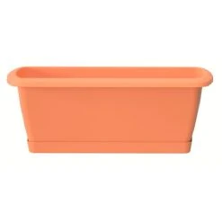 Prosperplast Jardinera Respana Con Soporte De Plastico En Color Terracota 78,6 (largo) X 18,4 (ancho) X 14,5 (alto) Cm
