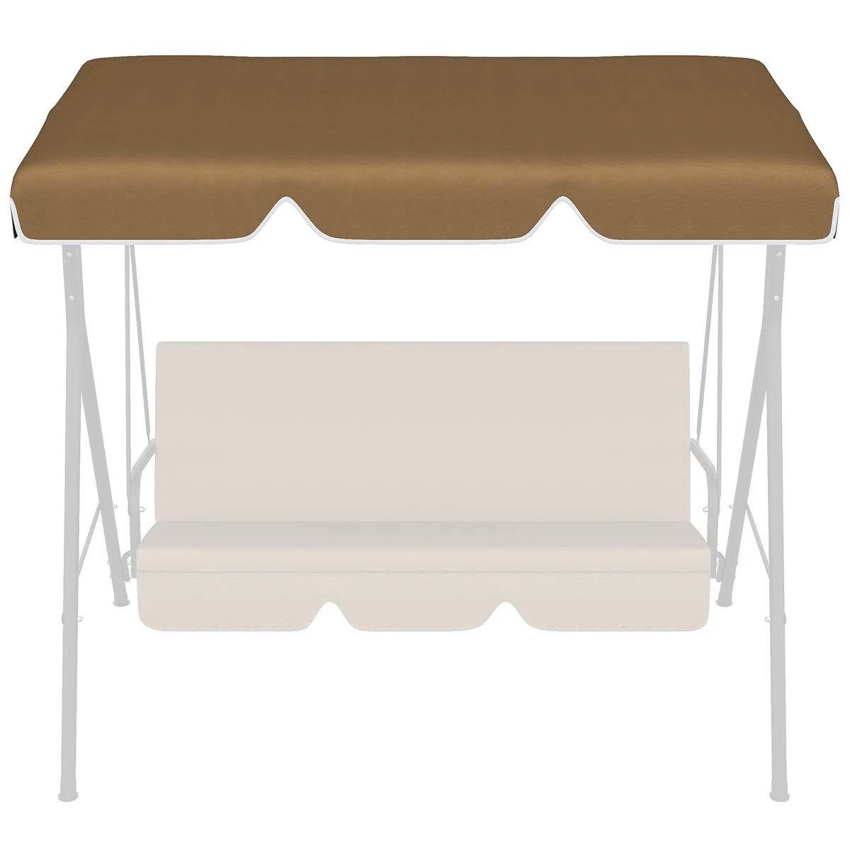 Outsunny Toldo De Repuesto Para Columpio De 2 Plazas Toldo Recambio Para Balancín Cubierta De Reemplazo Protección UV50+ Para Jardín Terraza Patio 192x144 Cm Marrón Oscuro 9 Outsunny Toldo De Repuesto Para Columpio De 2 Plazas Toldo Recambio Para Balancín Cubierta De Reemplazo Protección UV50+ Para Jardín Terraza Patio 192x144 Cm Marrón Oscuro - Imagen 7