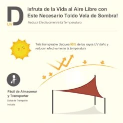 Outsunny Toldo Vela Color Naranja Sombrilla Parasol Triangulo Tela De Poliéster 160g/㎡ Jardin Playa Camping Sombra (varios Colores Y Medidas), Medida 3x3x3 Metros, Color Naranja -OUTSUNNY TIENDA e5aa15f954c5e2585b4f5a7b534d9eecb3c58e45 018b5906254a4b94974ebf93c2cd3496