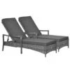 Outsunny Conjunto De 2 Tumbonas De Ratán De Jardín Chaise Longue Con Respaldo Ajustable En 4 Posiciones Cojines Acolchados Y Desenfundables Para Terraza Patio Exterior 192x62,5x58-95 Cm Gris -OUTSUNNY TIENDA e69370b14c3daa543e2fa445cfb0d2db590d67a8 5faa7544e43243a288f3f81302f0d2c3